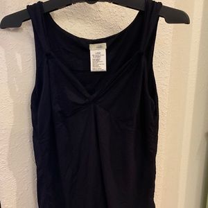 ODILLE fr ANTHROPOLOGIE sz Large Tank w Front & Strap peekaboo Soft Stretch NICE